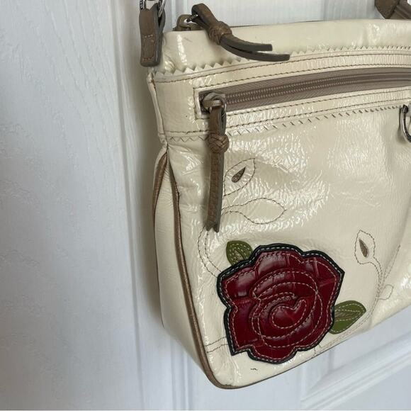 Brighton 3D Leather Flower Bag Crossbody Satchel - Picture 7 of 16